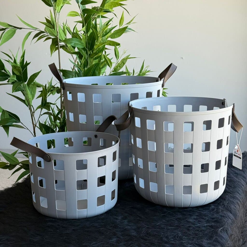Multi-Purpose Round Storage Baskets With Handles 4