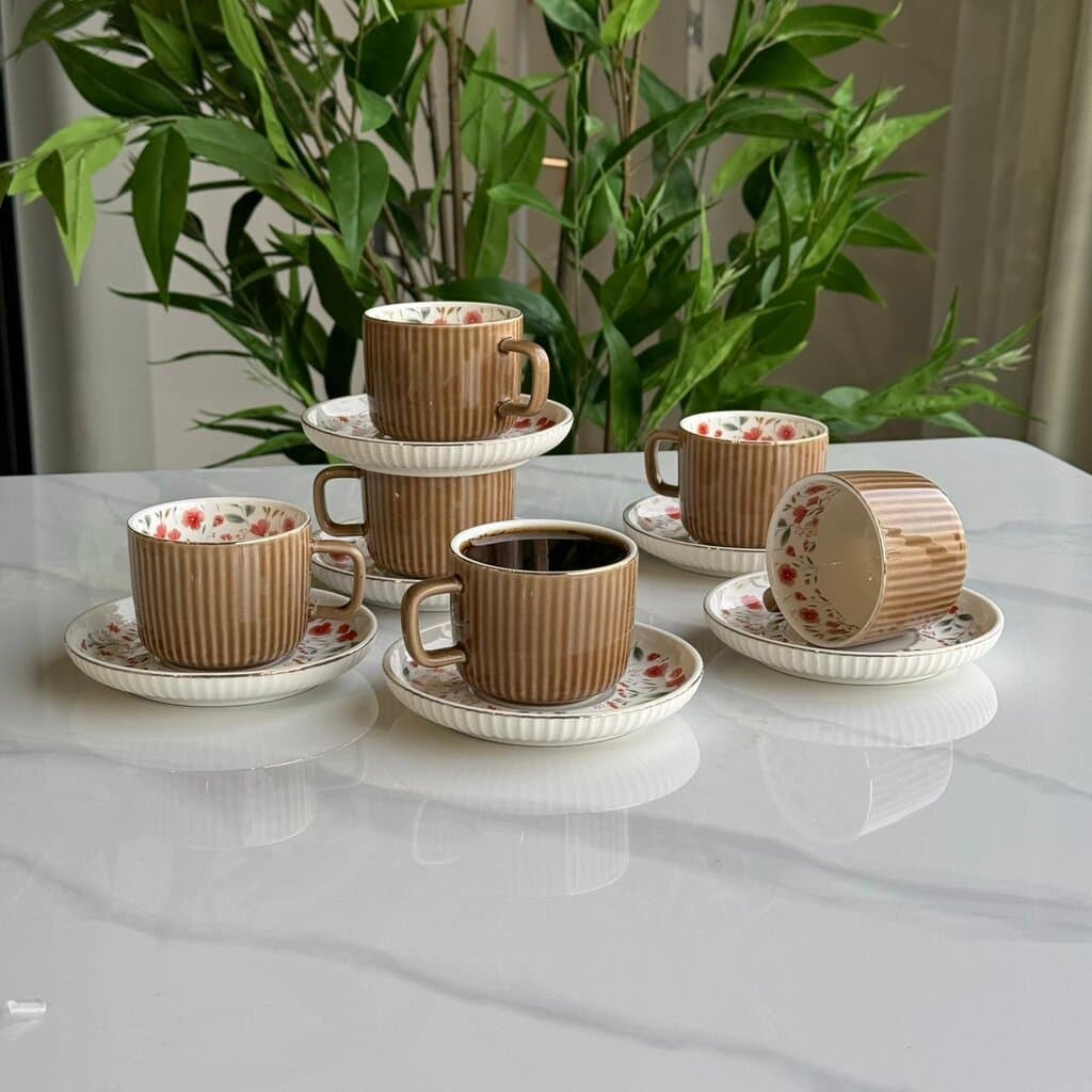 Elegance Design Coffee Cup & Saucer Set 3