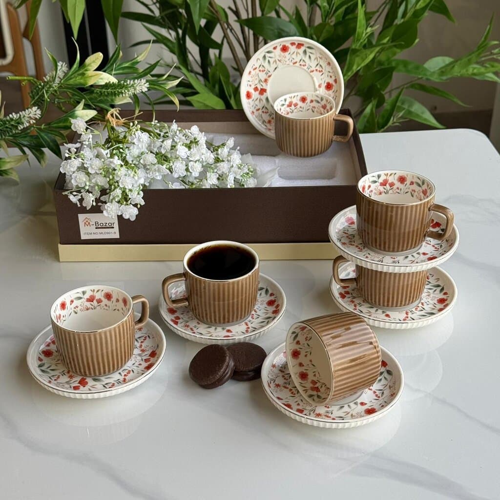 Elegance Design Coffee Cup & Saucer Set 9