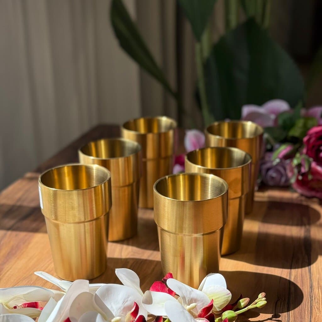 Vintage Luxe Gold Stainless Steel Drinking Glass 3