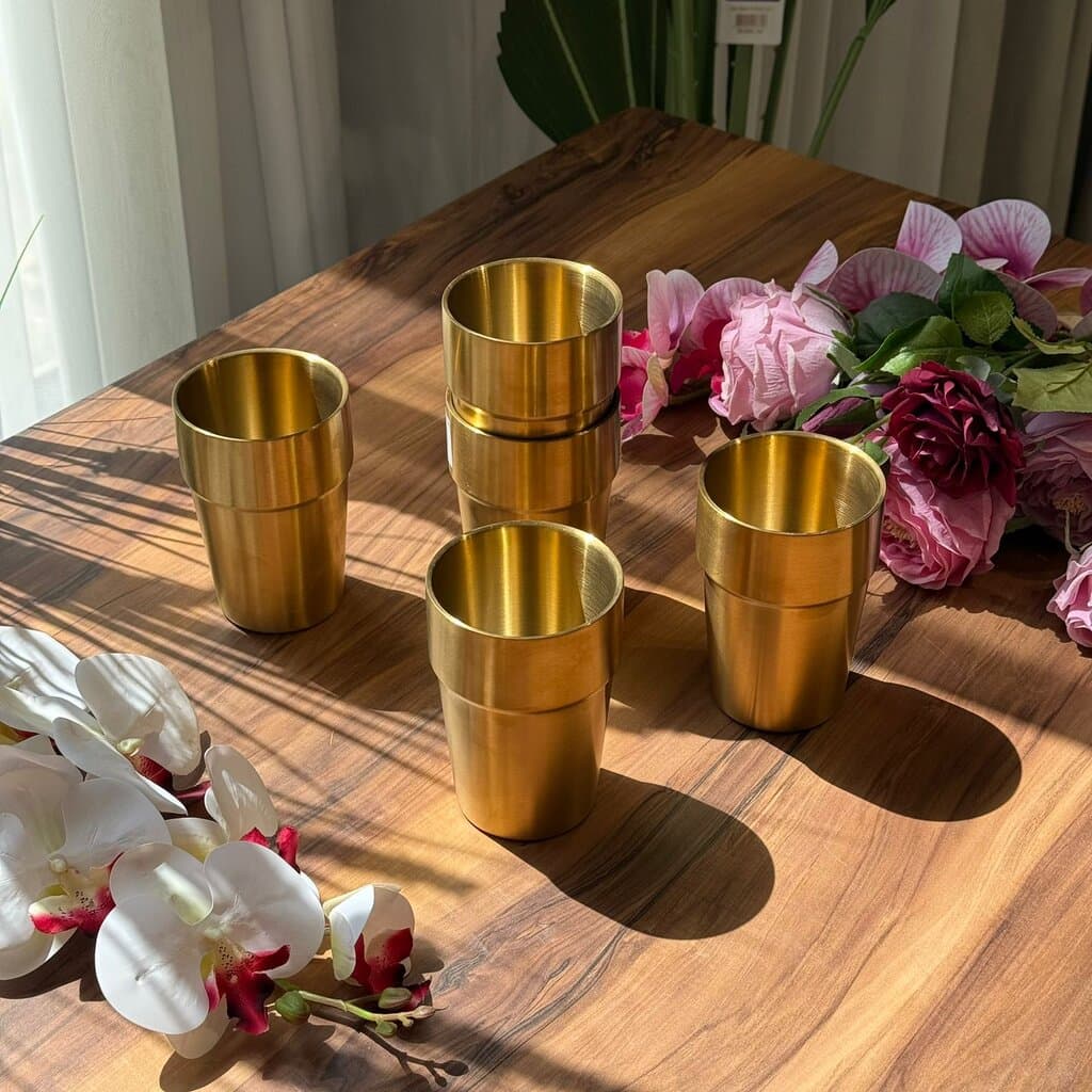Vintage Luxe Gold Stainless Steel Drinking Glass 8