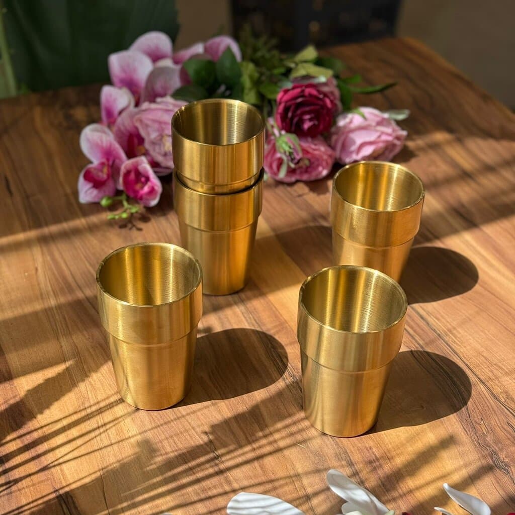 Vintage Luxe Gold Stainless Steel Drinking Glass 11