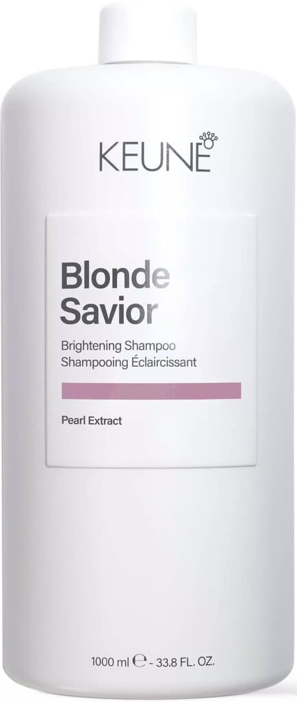 Keune Blonde Savior Brightening Shampoo Purple 1000ml - Strengthening Hair Care with Pearl Extract 1