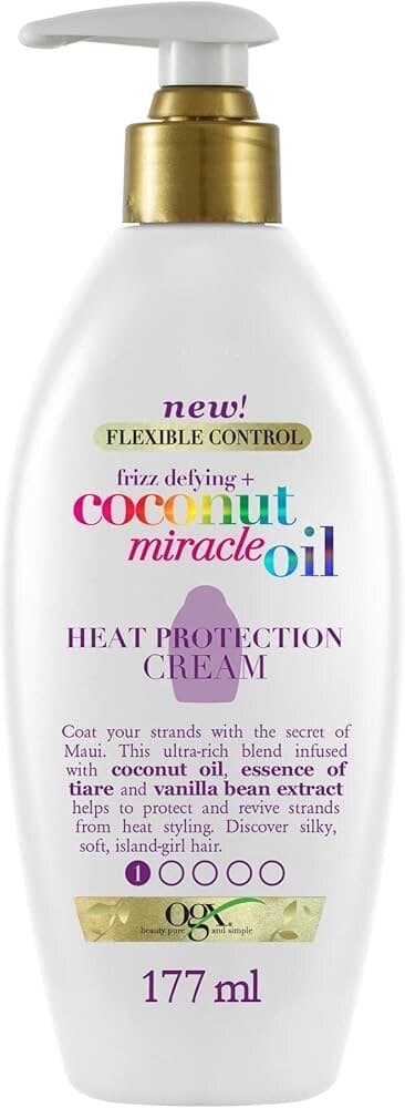 OGX Coconut Miracle Oil Thermal Protection Hair Cream for Frizz Control, 177ml - White 1