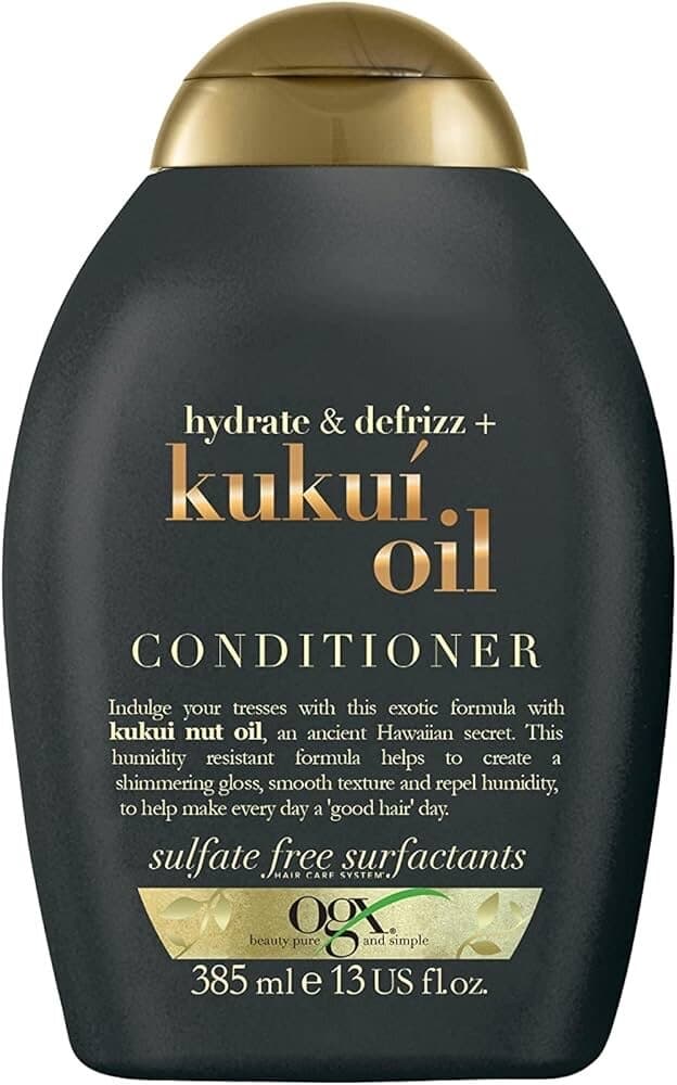OGX Hydrate + Defrizz Kukui Oil Conditioner for Frizzy Hair, 385ml - Dark Gray 1