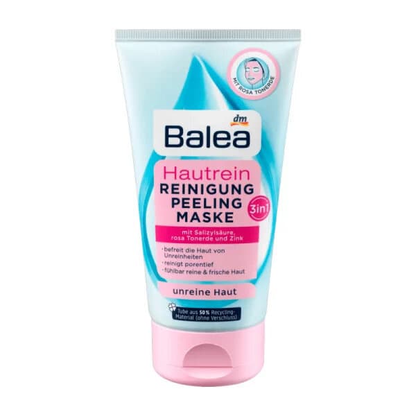 Balea 3-in-1 Skin Clean Facial Cleansing, Peeling & Mask - 150ml (Pink) 1