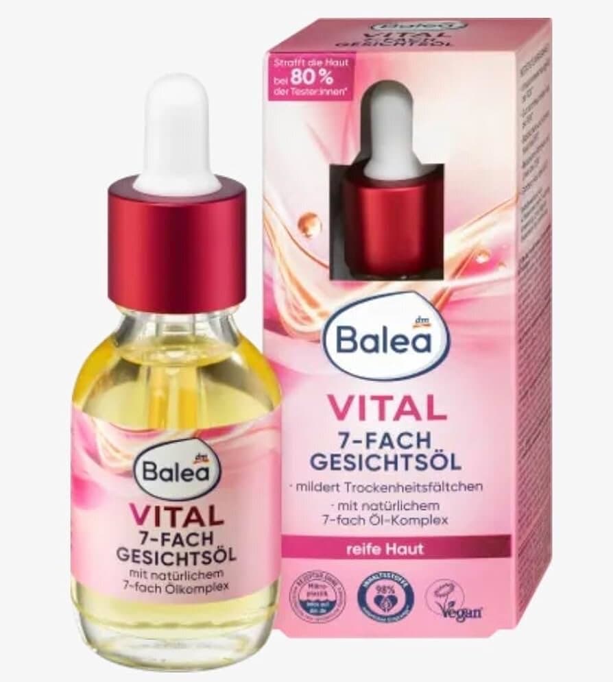 Balea Vital 7-Fold Facial Oil with Vitamin E & Bisabolol - Pink (30ml)