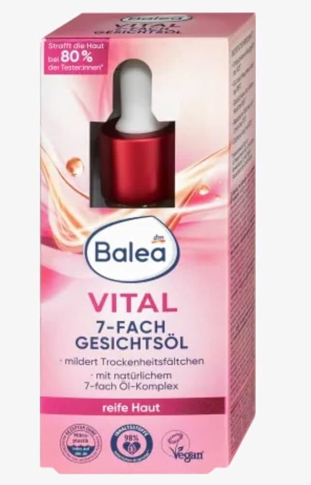 Balea Vital 7-Fold Facial Oil with Vitamin E & Bisabolol - Pink (30ml) — photo 2
