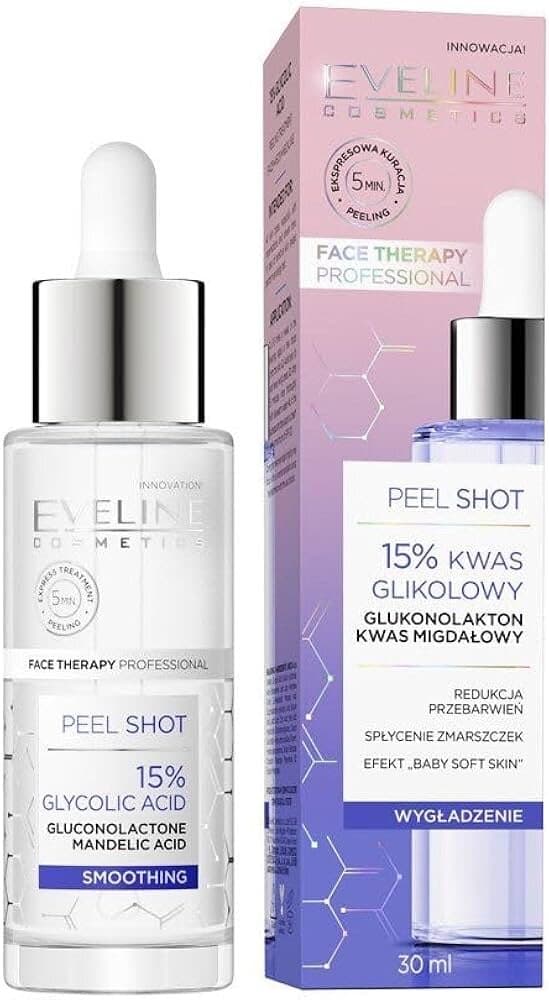 سيروم للعناية بالبشرة من Eveline Cosmetics مقشر احترافي 15% حمض الجليكوليك - ٣٠ مل