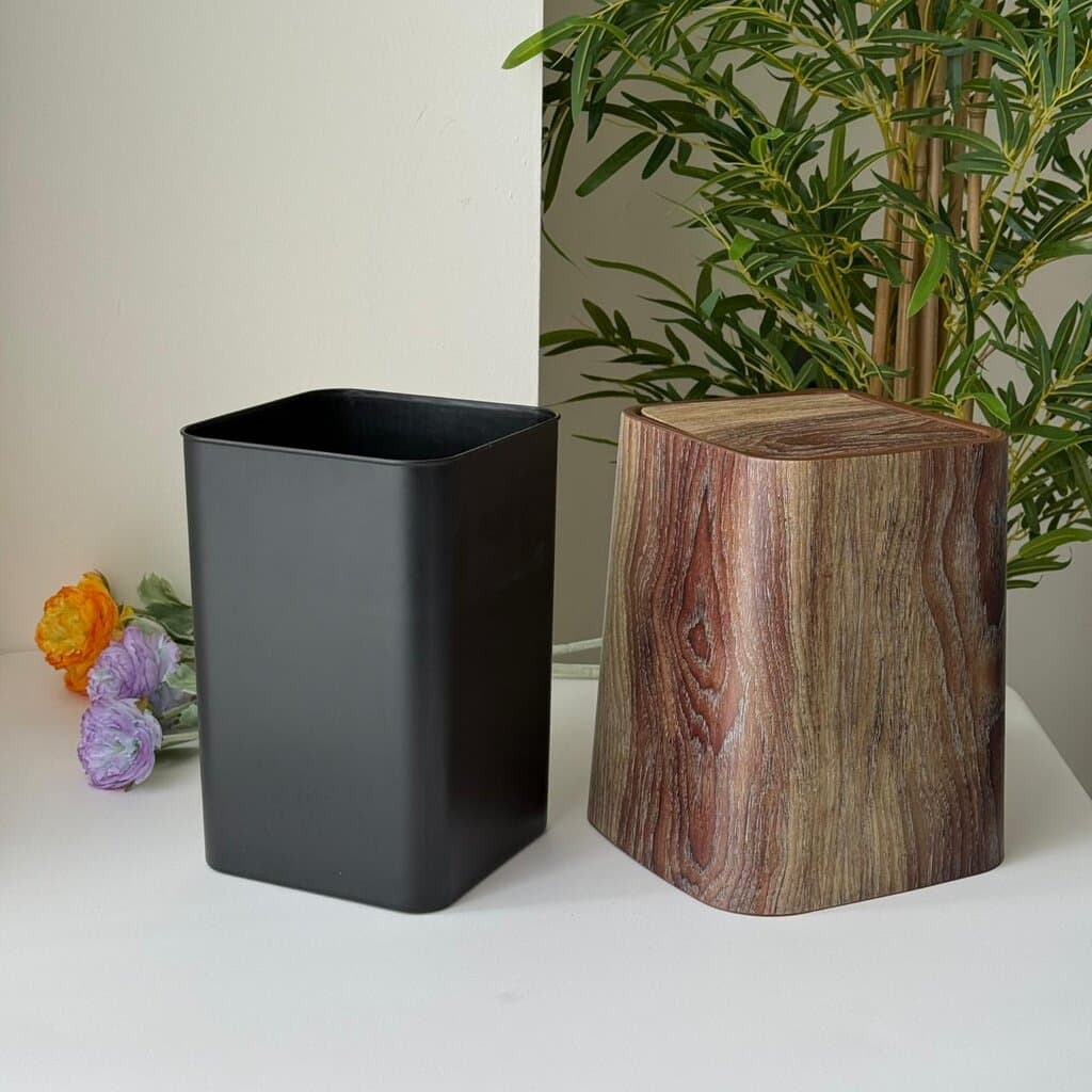 Modern Luxury Storage Bin With Lid (Wood Design) 4