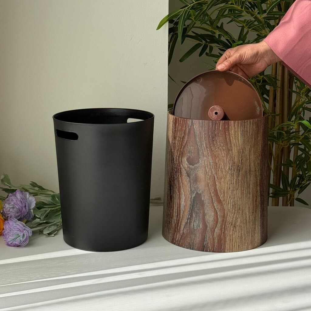 Modern Luxury Storage Bin With Lid (Wood Design) 5