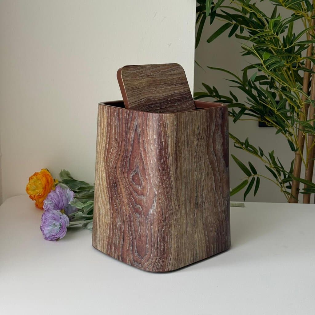 Modern Luxury Storage Bin With Lid (Wood Design) 1