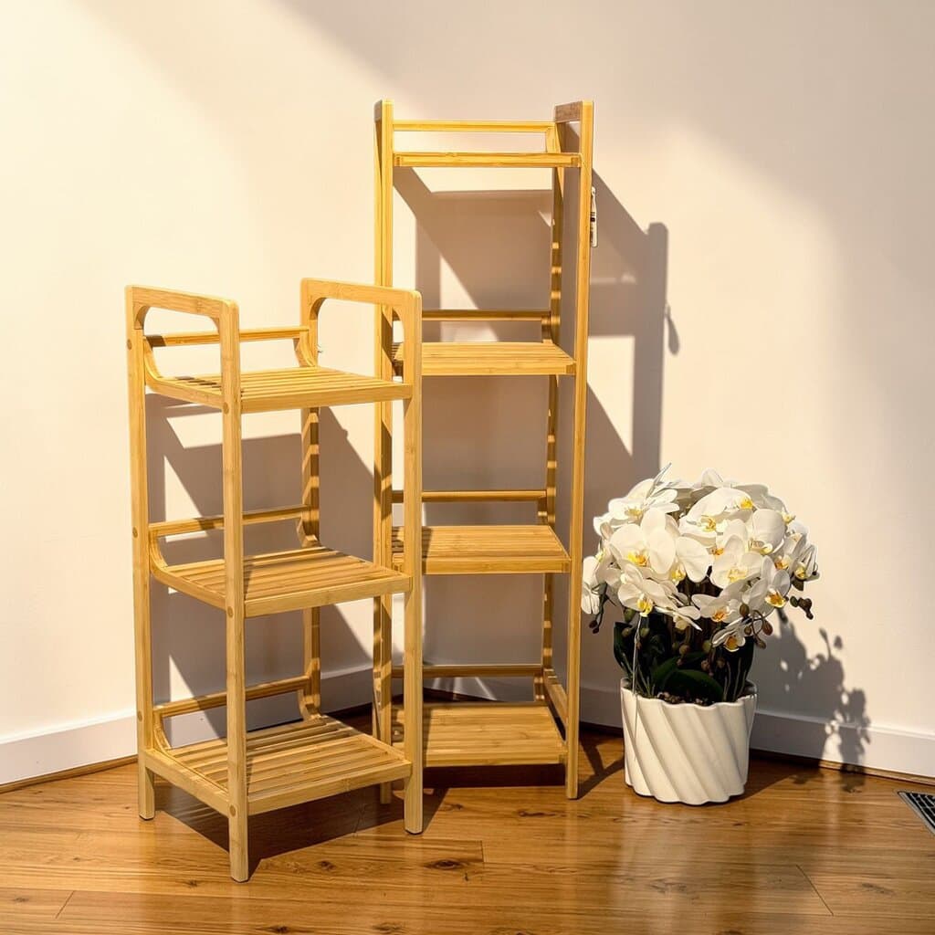 Modern Bamboo Multi-Tier Storage Rack – Space-Saving Organizer Shelf 2