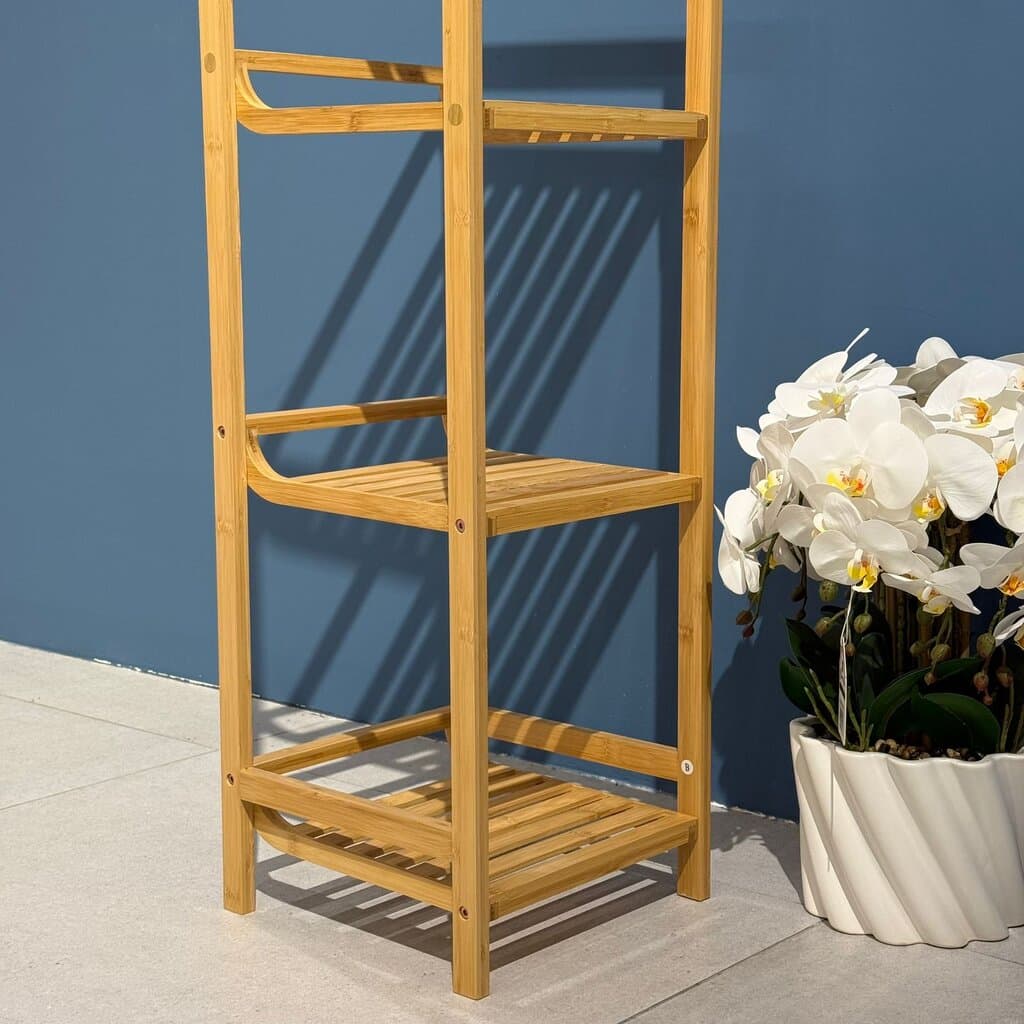 Modern Bamboo Multi-Tier Storage Rack – Space-Saving Organizer Shelf 7