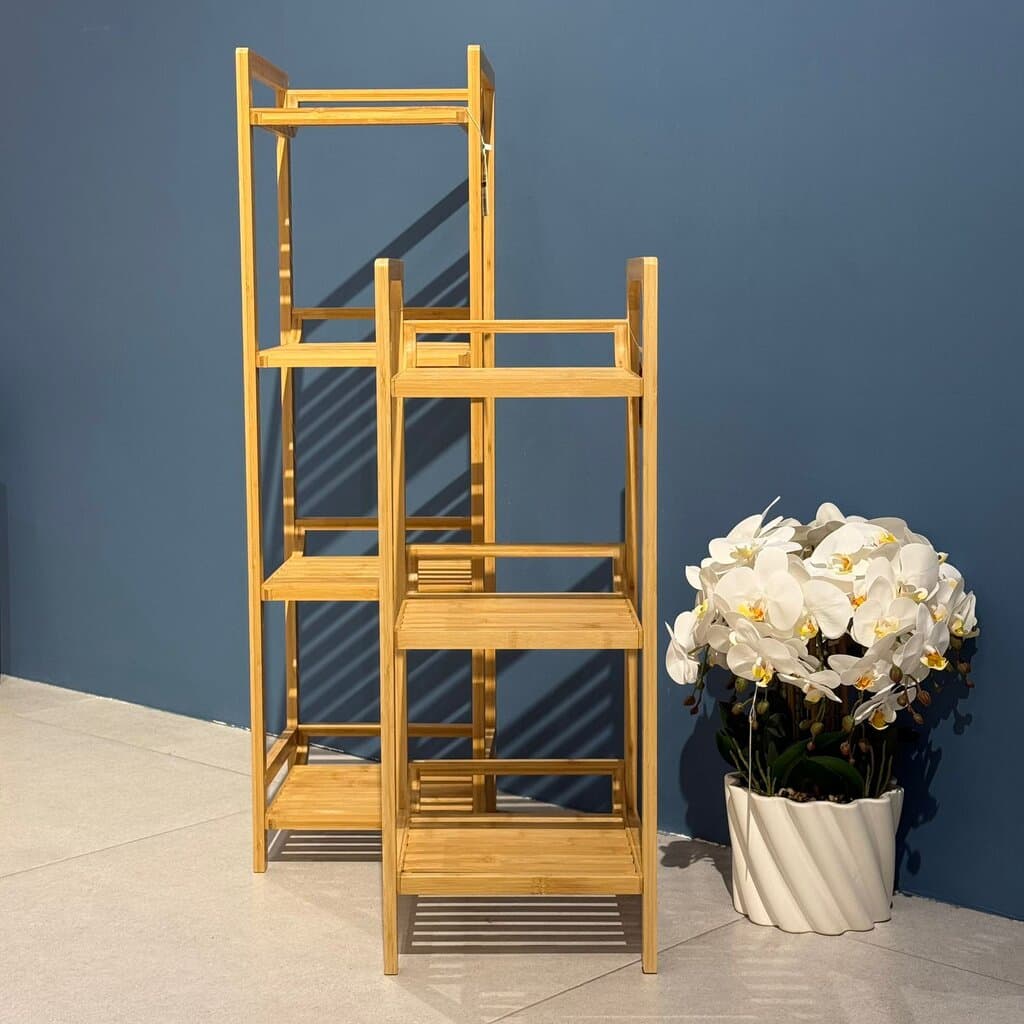 Modern Bamboo Multi-Tier Storage Rack – Space-Saving Organizer Shelf 10
