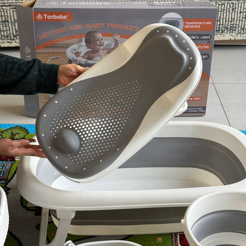 Foldable Baby Bathtub Set with Mini Washing Machine & Accessories 6