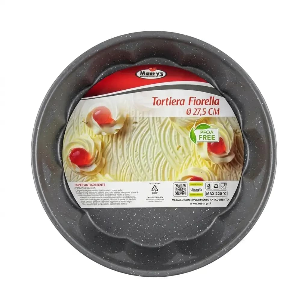 Mauriz Fiorella Professional Non-Stick Steel Round Cake Mold with Red Granite Effect 1