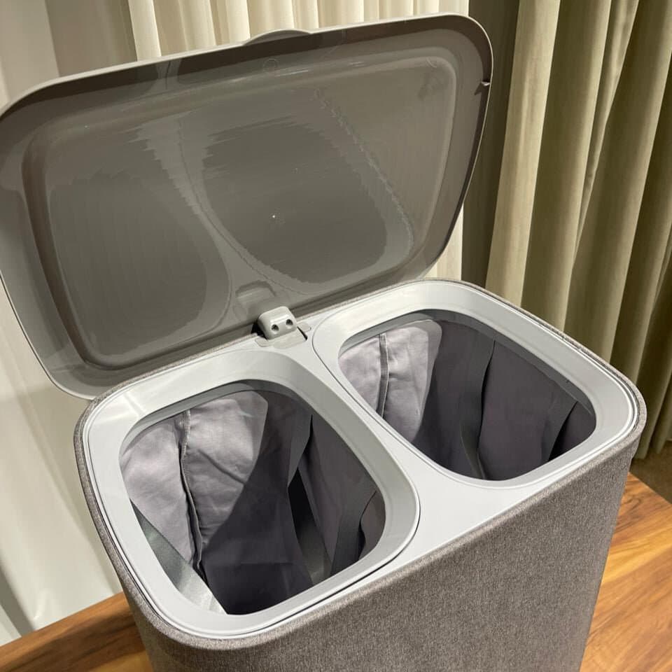 Dual-Compartment Fabric Laundry Hamper 6