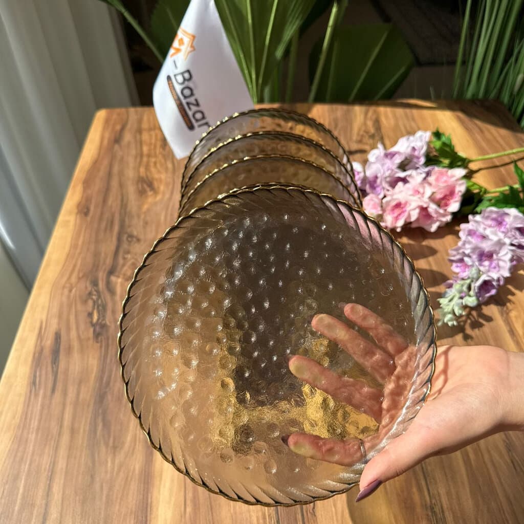 Luxe Ripple Glass Dinnerware Set - 6 Pieces 4