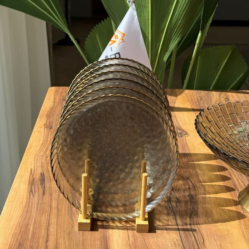 Luxe Ripple Glass Dinnerware Set - 6 Pieces 7