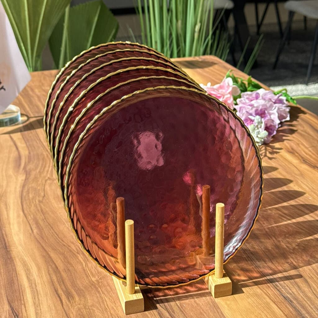 Luxe Ripple Glass Dinnerware Set - 6 Pieces 10