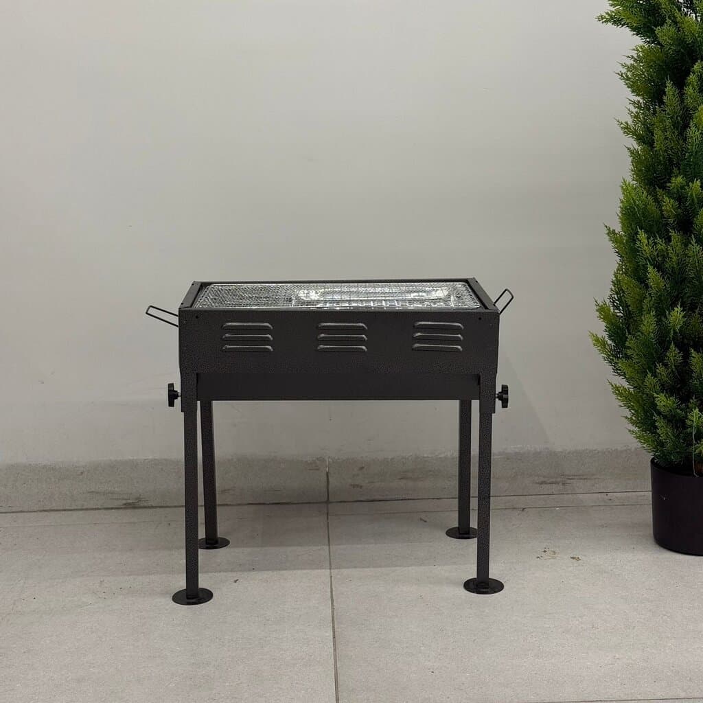 Rectangular Charcoal Barbecue Grill with Legs 1