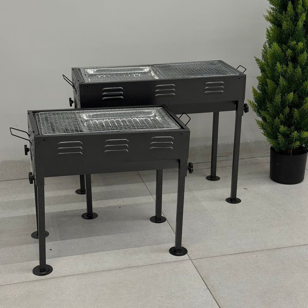 Rectangular Charcoal Barbecue Grill with Legs 8