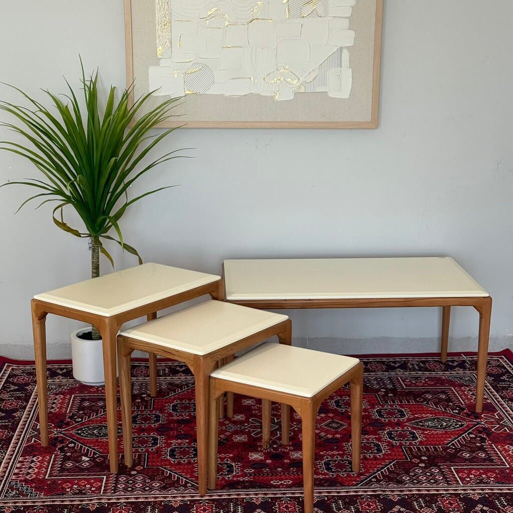 Luca - Modern Durable Table Set - Beige & Grey 1