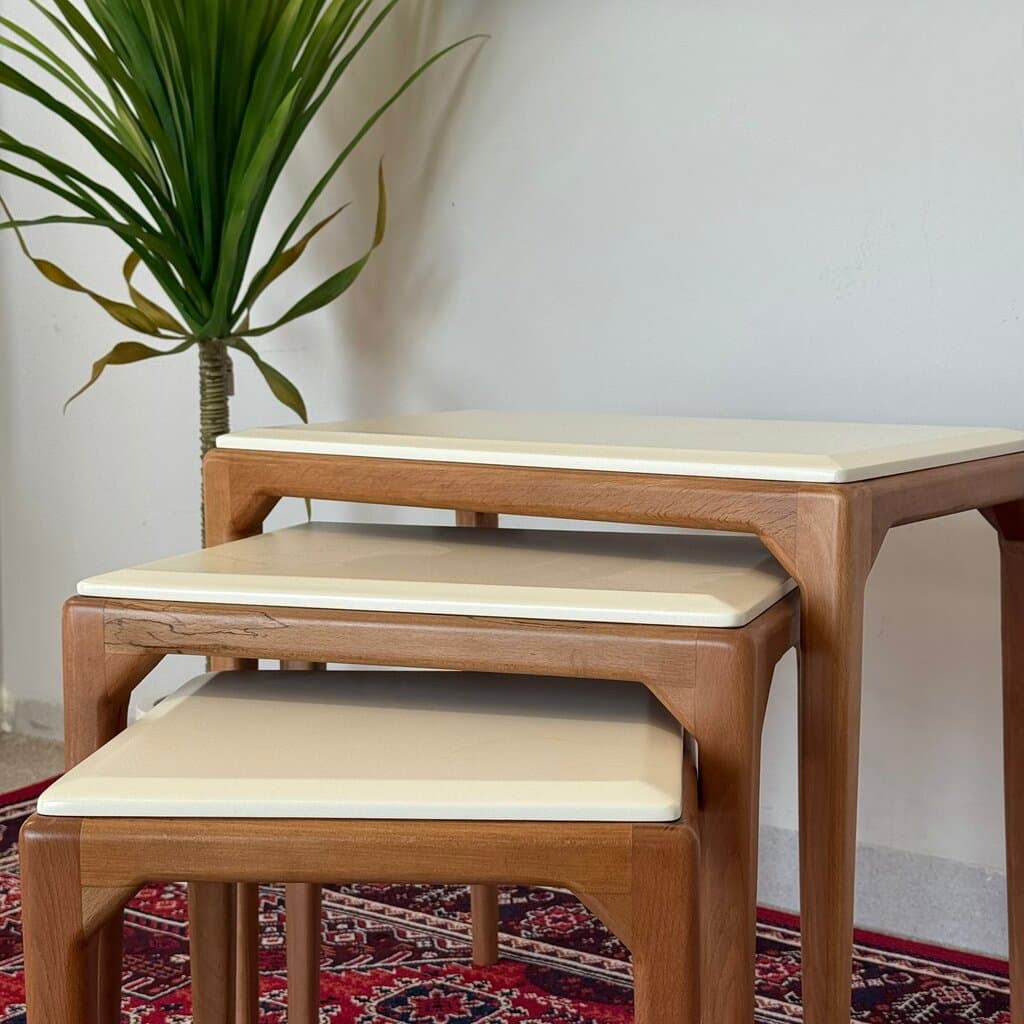 Luca - Modern Durable Table Set - Beige & Grey 10