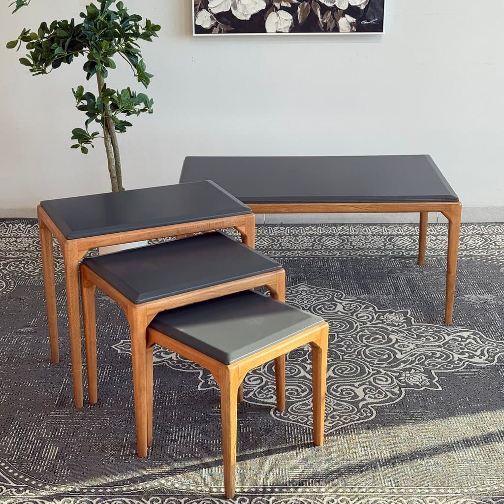 Luca - Modern Durable Table Set - Beige & Grey 1