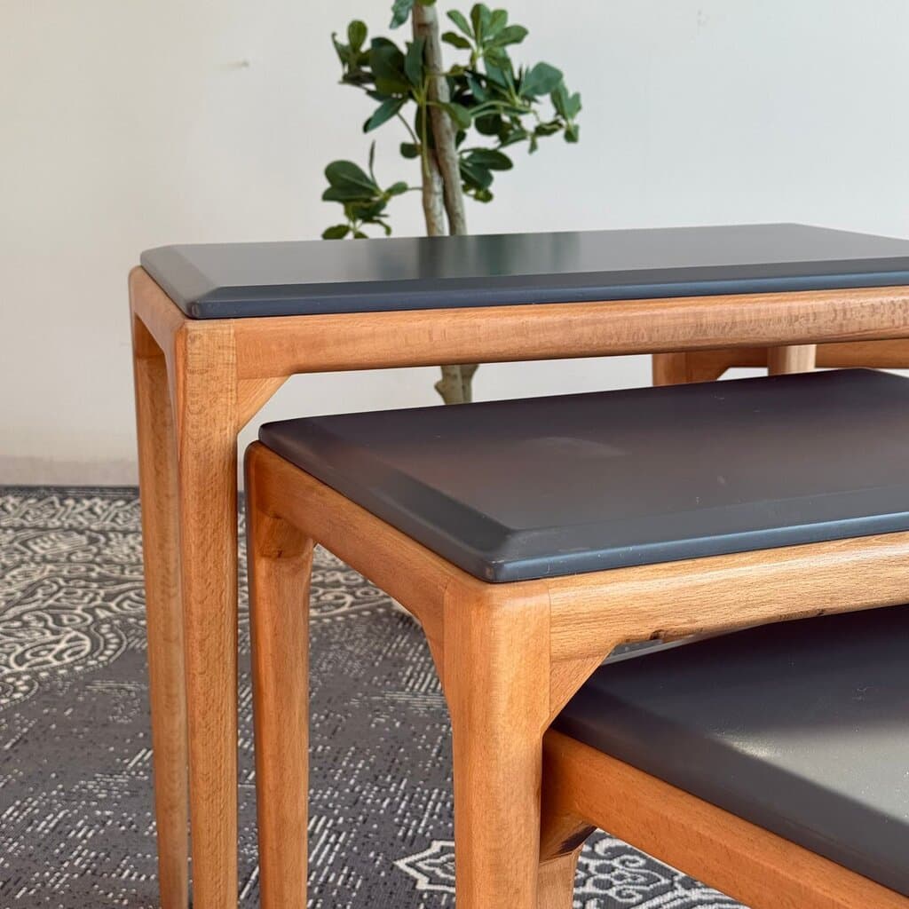 Luca - Modern Durable Table Set - Beige & Grey 15