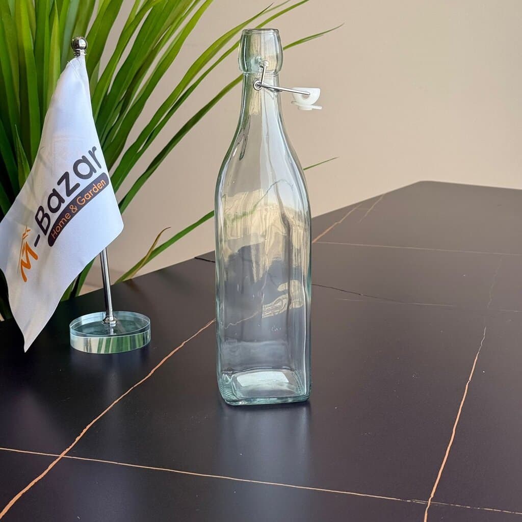 Classic Clear Glass Bottle with Swing Top Lid 1