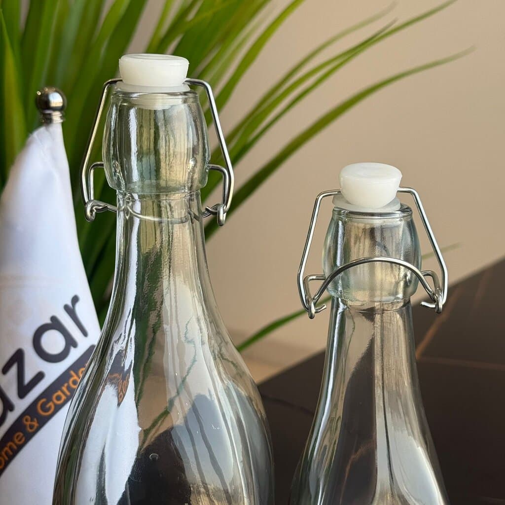 Classic Clear Glass Bottle with Swing Top Lid 4