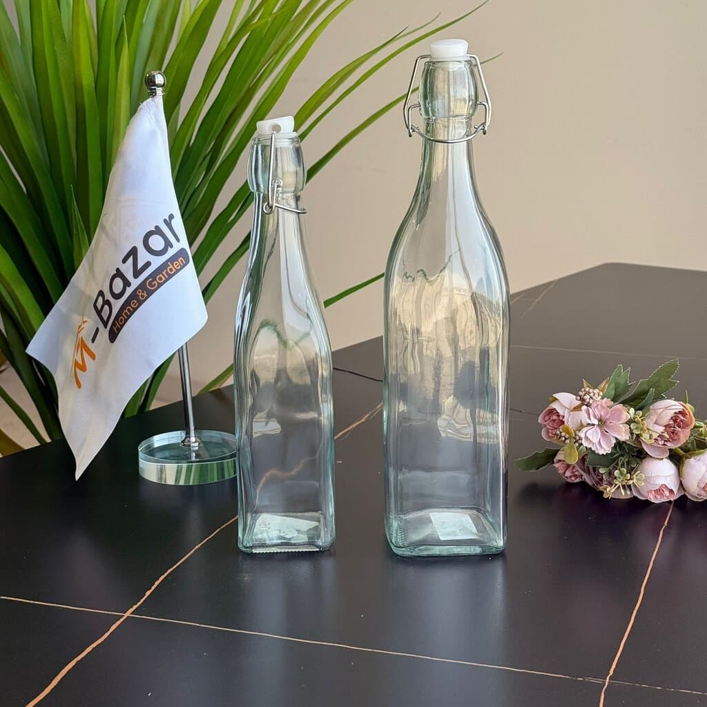 Classic Clear Glass Bottle with Swing Top Lid 2