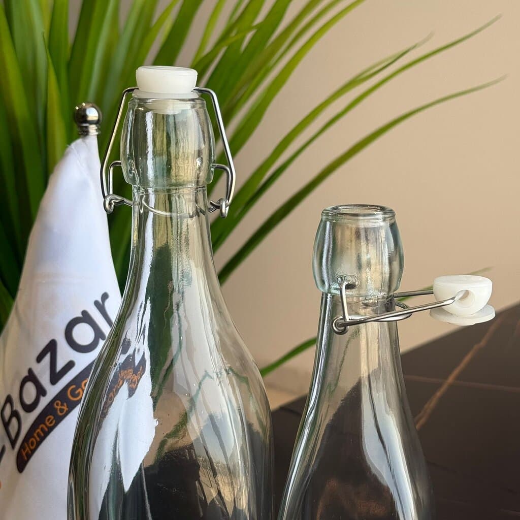 Classic Clear Glass Bottle with Swing Top Lid 3