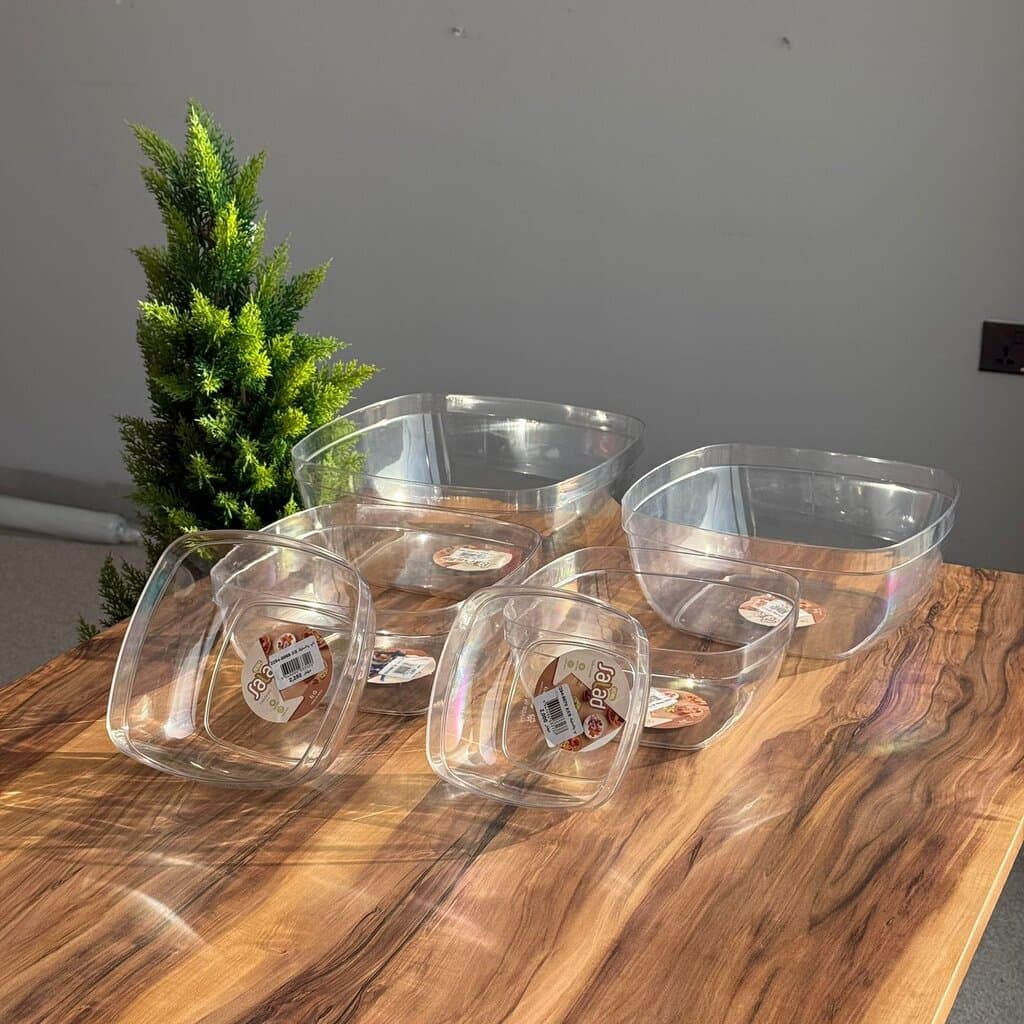 Clear Multi-Size Serving & Storage Bowls 15