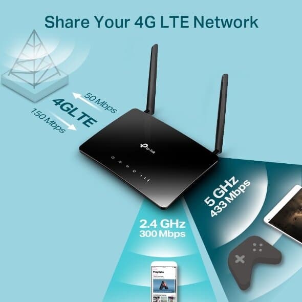 TP-Link Archer MR400 AC1200 Wireless Dual Band 4G LTE Router 6