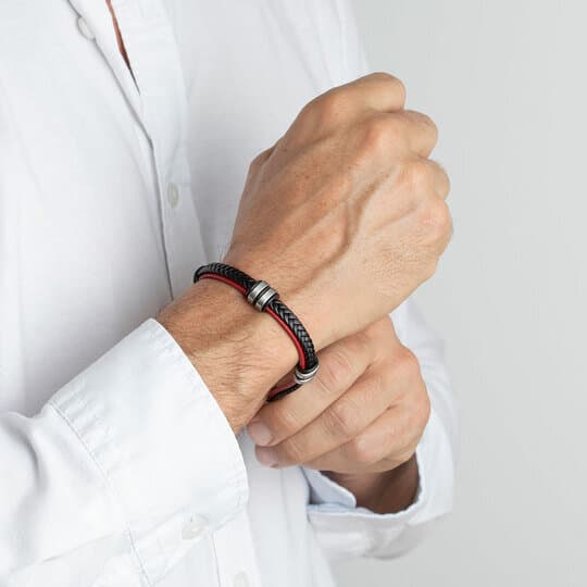 Lotus Men's Bracelet - LS1829-2/3 (Leather & Stainless Steel) 2