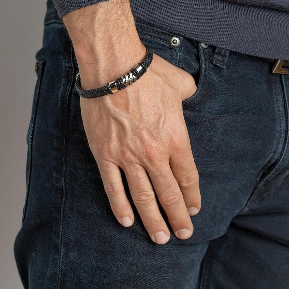 Lotus Men's Bracelet - LS2104-2/1 (Stainless Steel & Leather) 3