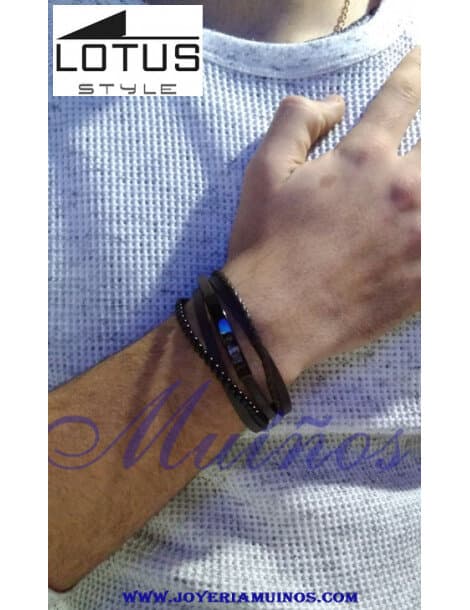 Lotus Men's Bracelet - LS2144-2/2 (Leather & Stainless Steel) 2