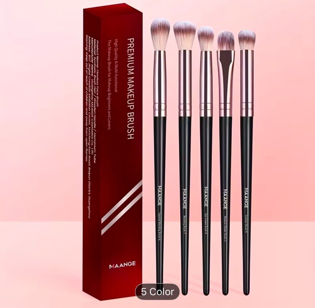 MAANGE 5-Piece Professional Eye Shadow Makeup Brush Set 1