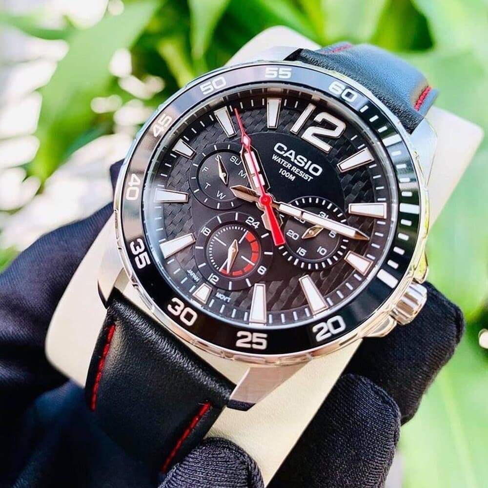 کاتژمێری پیاوان کاسیۆ ٤٤ملم - MTD-330L-1AVDF (ڕەش) — photo 3