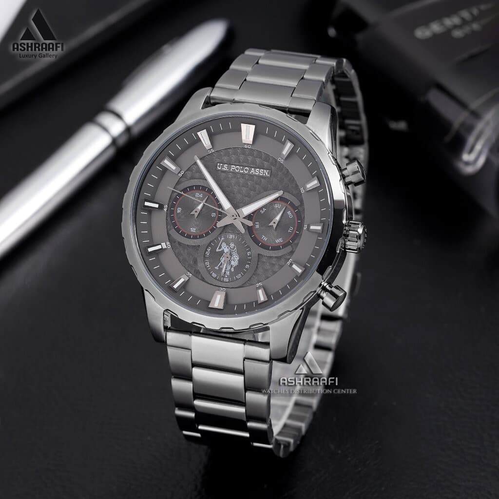 US Polo Men's Watch 45mm - USPA1055B-03 (Black) — photo 5