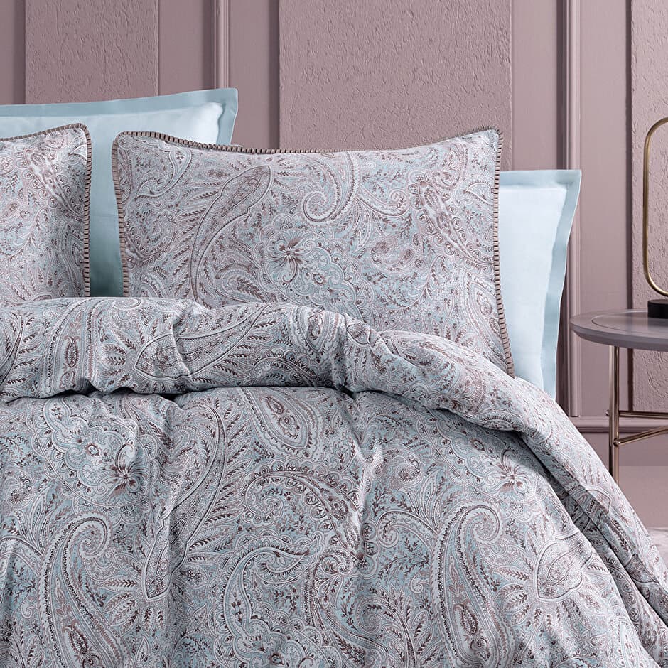 Yataş Bedding Minu - Queen Size 
1- Duvet Cover: 200 x 220 cm
2- Flat Sheet: 240 x 260 cm
3- Pillowcases: 50 x 70 cm (Includes 2 Pieces) (Ash Purple) 2