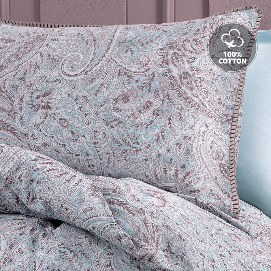 Yataş Bedding Minu - Queen Size 
1- Duvet Cover: 200 x 220 cm
2- Flat Sheet: 240 x 260 cm
3- Pillowcases: 50 x 70 cm (Includes 2 Pieces) (Ash Purple) 3