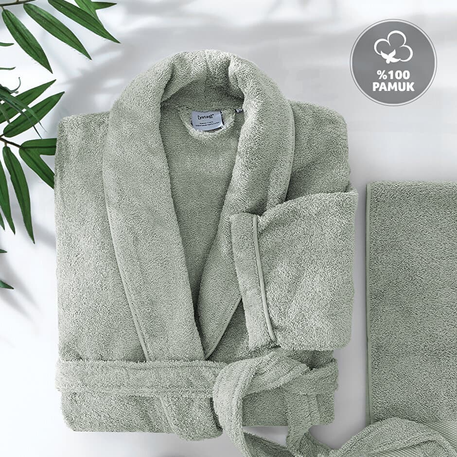 Yataş Bedding Bathrobe - (S/M) (Nile Green) 2