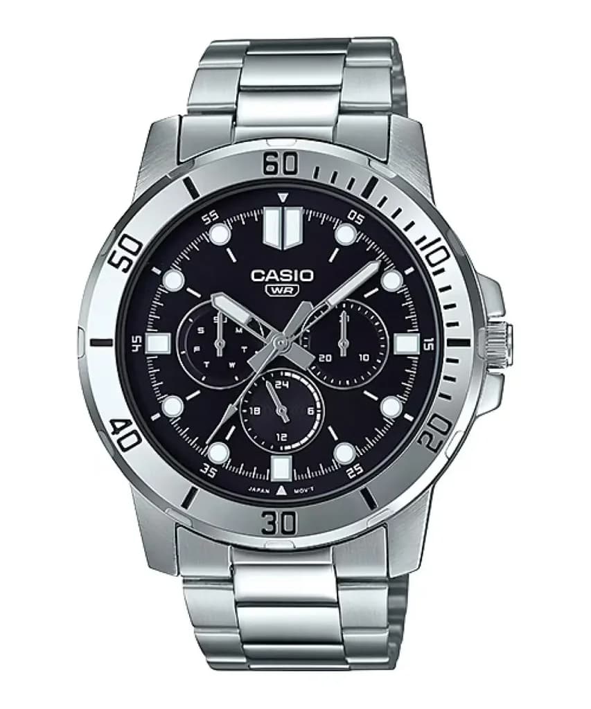 Casio Men's Watch 49mm - MTP-VD300D-1EUDF (Black)
