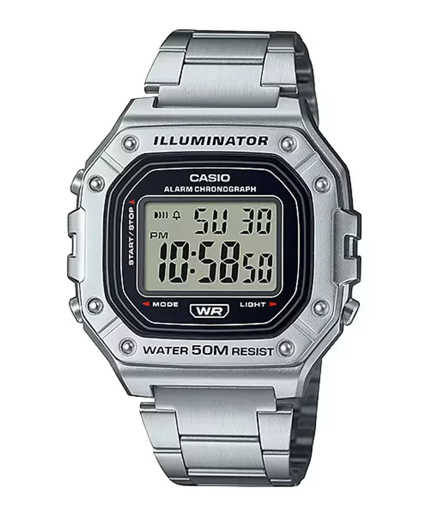 Casio Men's Digital Watch 44.4mm - W-218HD-1AVDF (Silver)