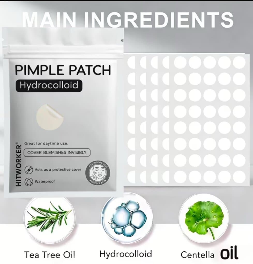 Hitworker Hydrocolloid Pimple Patches – 360 Pieces Acne Spot Treatment with Tea Tree & Centella 3
