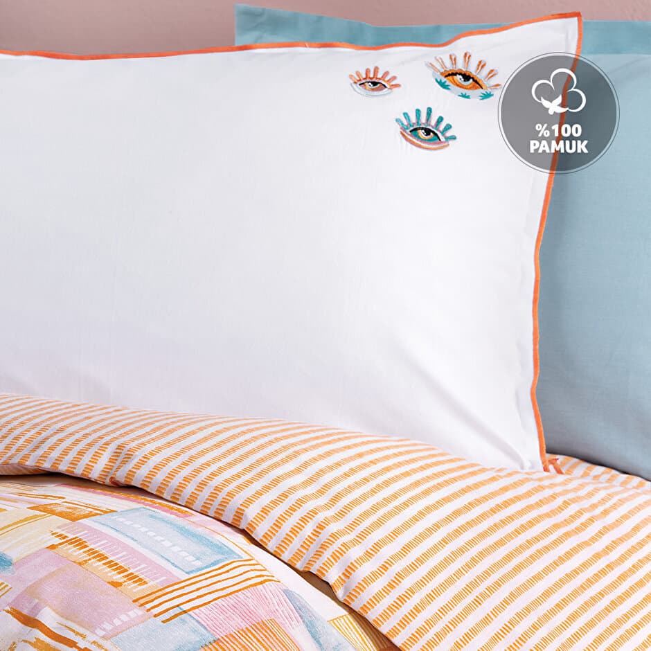 Yataş Bedding Tweet - King Size 
1- Duvet Cover: 220 x 240 cm
2- Flat Sheet: 240 x 280 cm
3- Pillowcases: 50 x 70 cm (Includes 2 Pieces) (Orange) 2